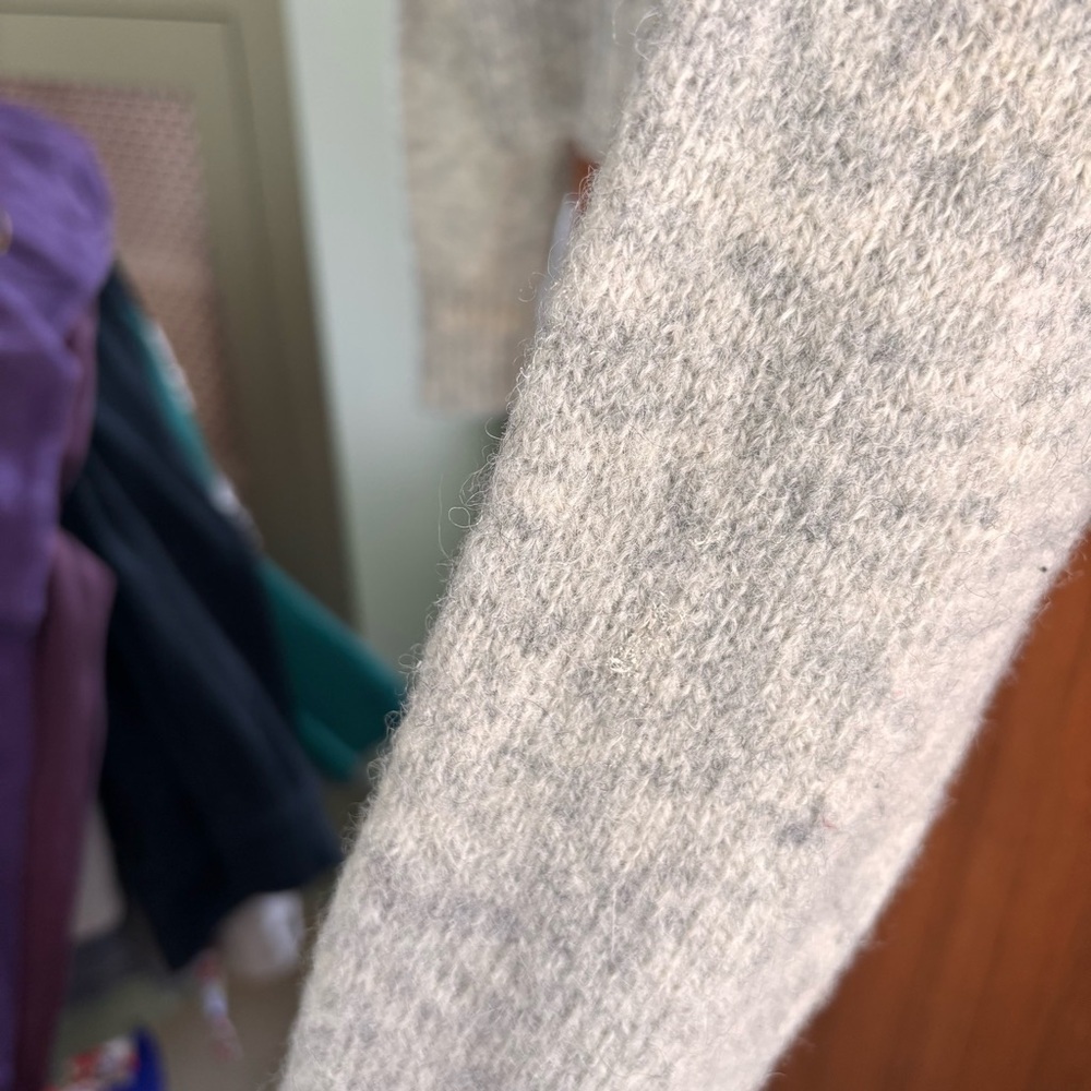 Vintage Van Heusen Heather Grey 100% Shetland Virgin Wool Crewneck Sweater XL - Picture 8 of 8